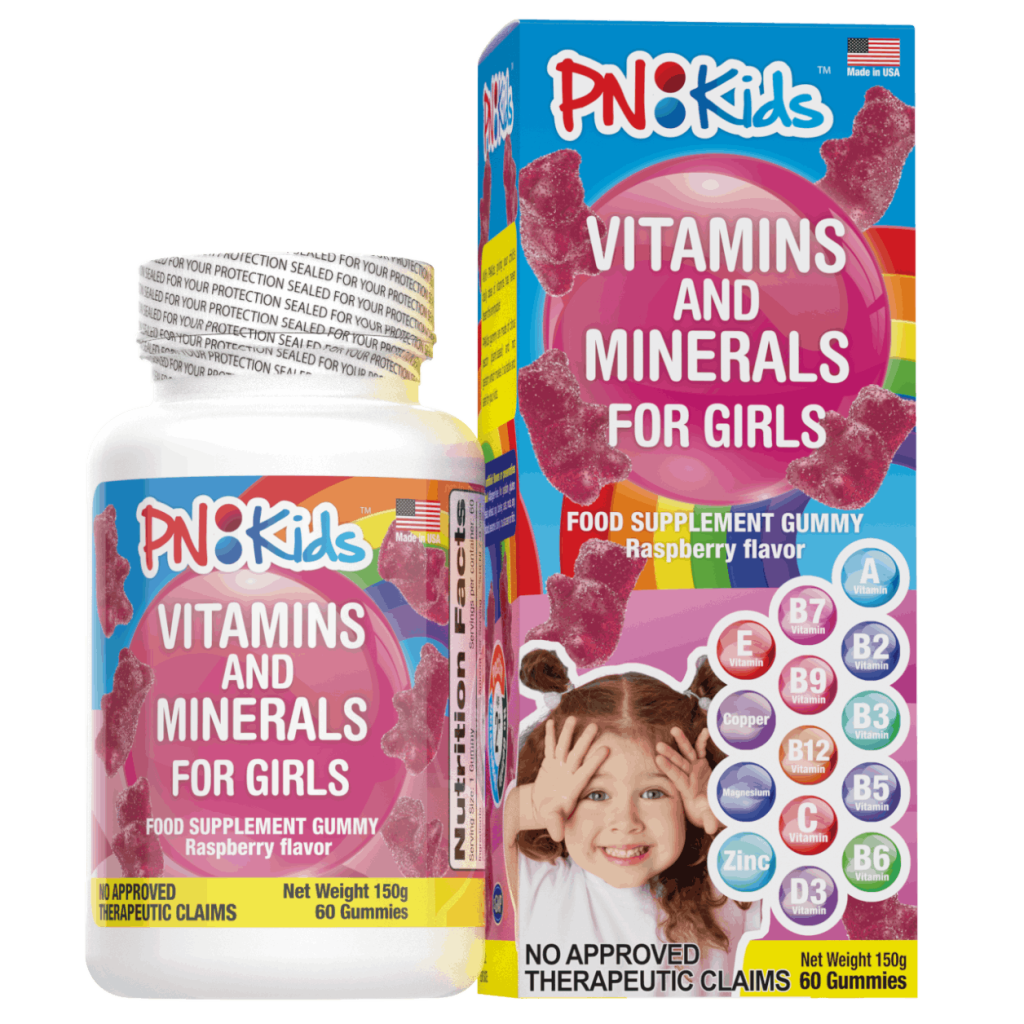 Multivitamin + Minerals for Girls Raspberry flavored gummies